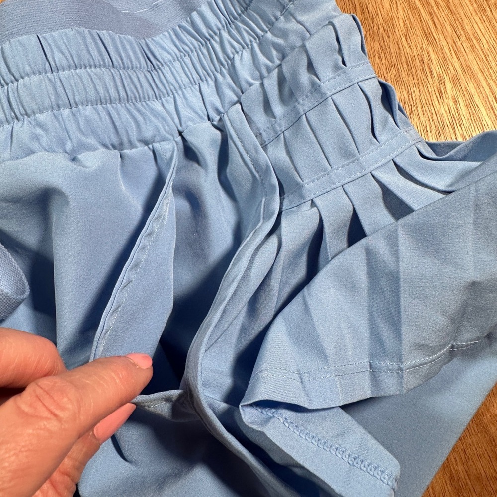 JoyLab Pleated Running Shorts Women Medium Blue Athletic Tennis Activewear - Picture 4 of 11